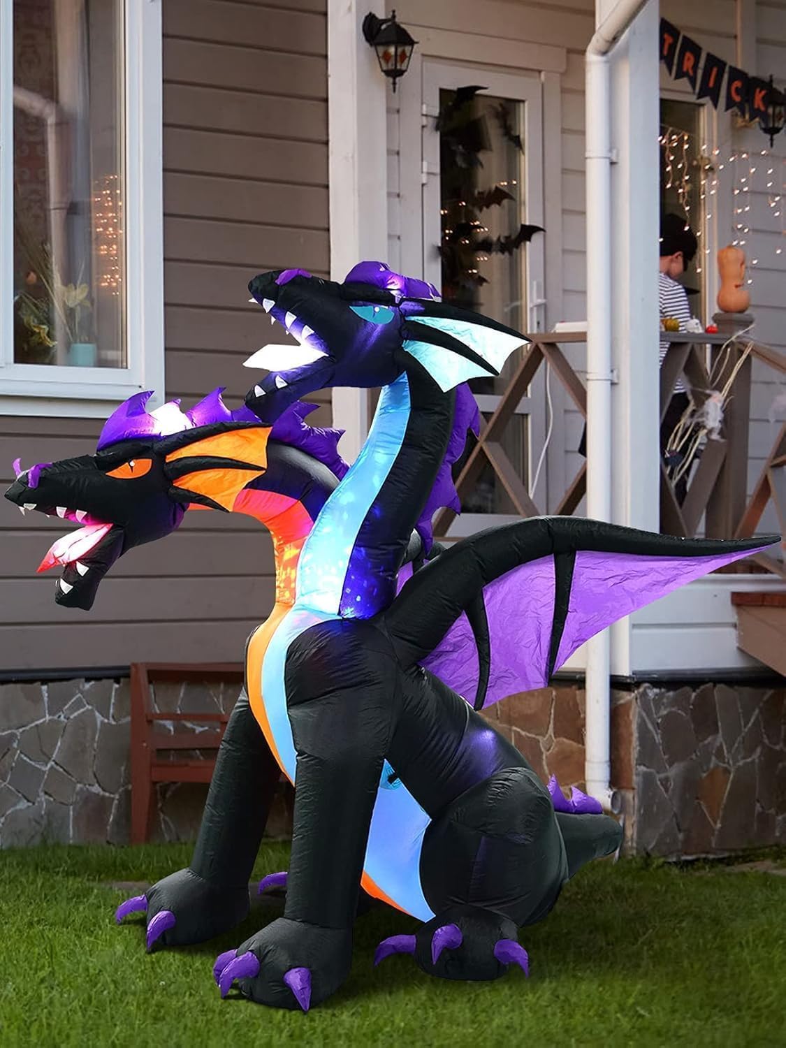 KALOLARY 7FT Dragon Decor Perfect For Halloween Yard Inflatable - lighted yard display