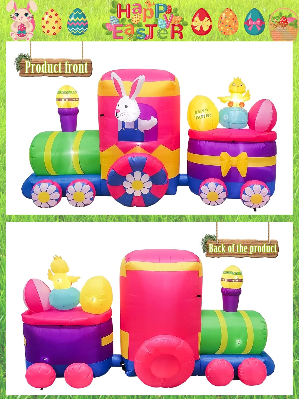 KALOLARY 8FT Train Christmas Yard Inflatable - size reference