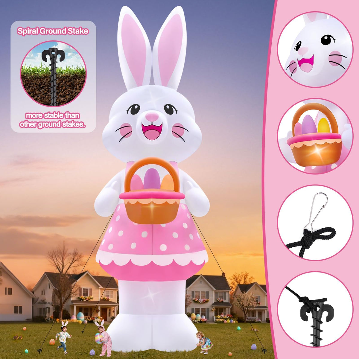 KALOLARY 20FT Easter Holidays Yard Inflatable - detail view