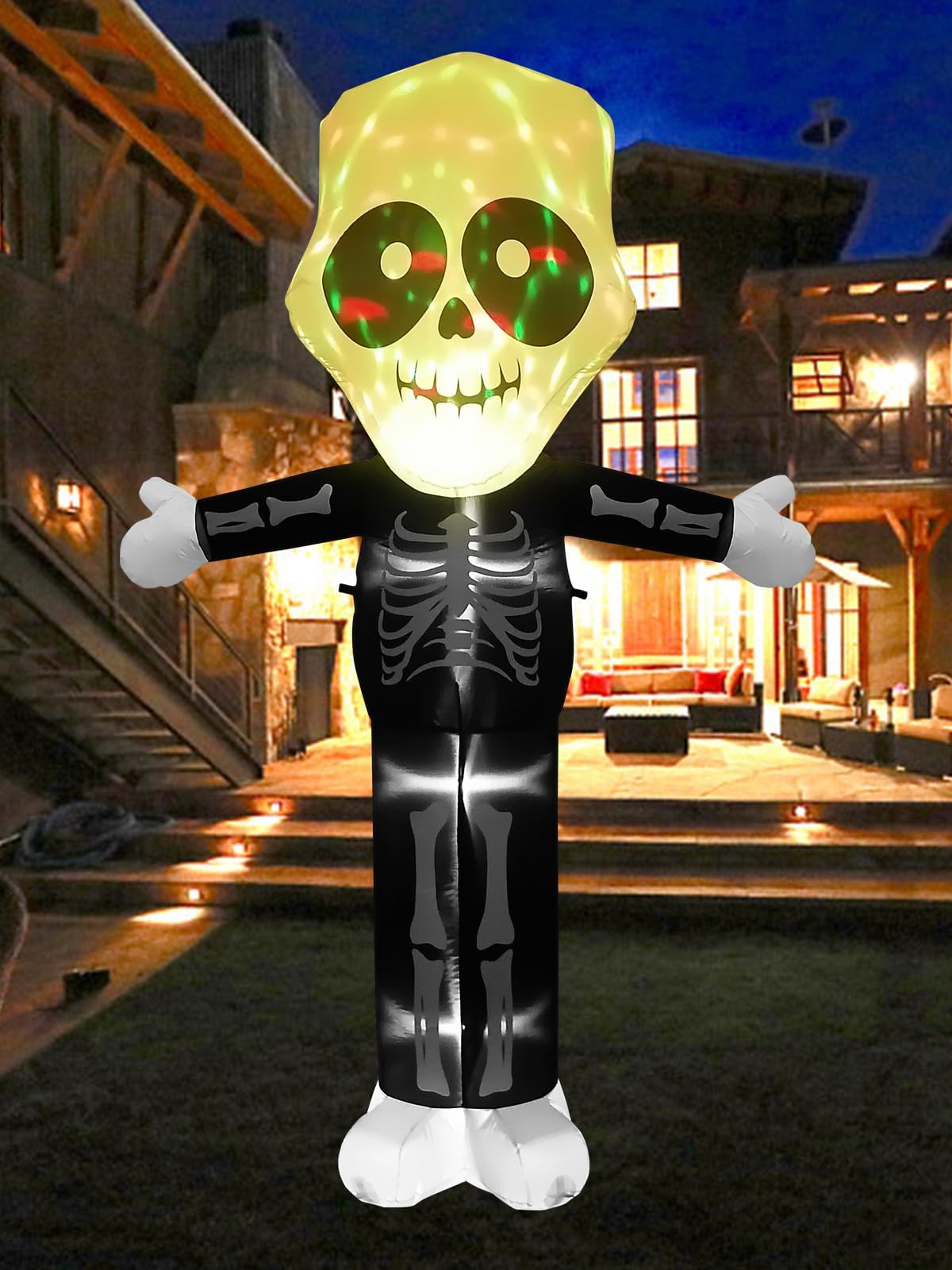 KALOLARY 8FT Ghost Halloween Yard Inflatable - setup and accessories