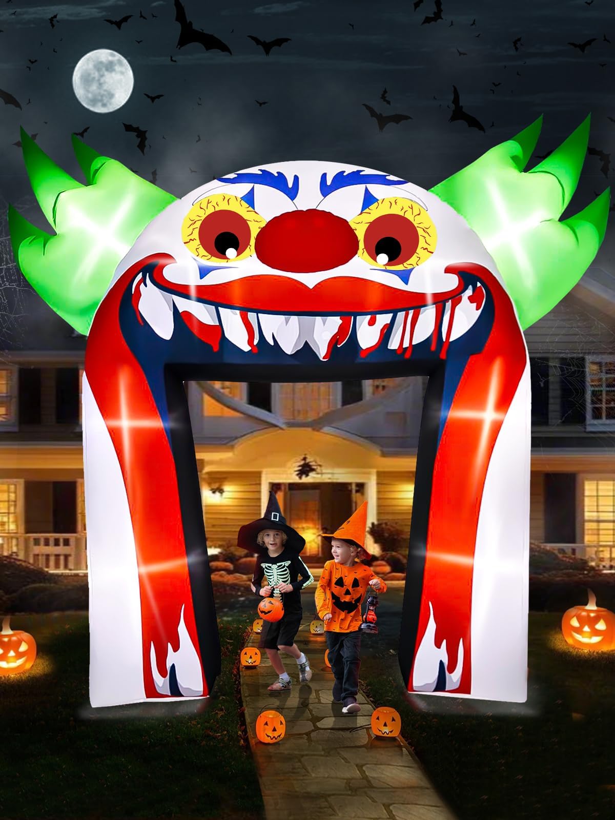 KALOLARY 12FT Clown Halloween Inflatable Archway - outdoor scene