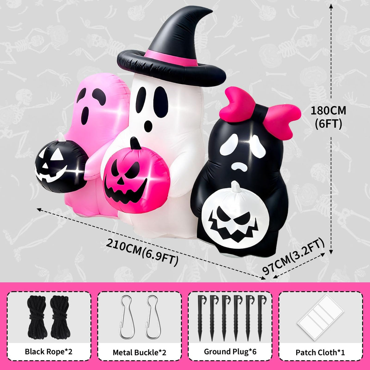 KALOLARY Pumpkin Halloween Yard Inflatable - lighted yard display