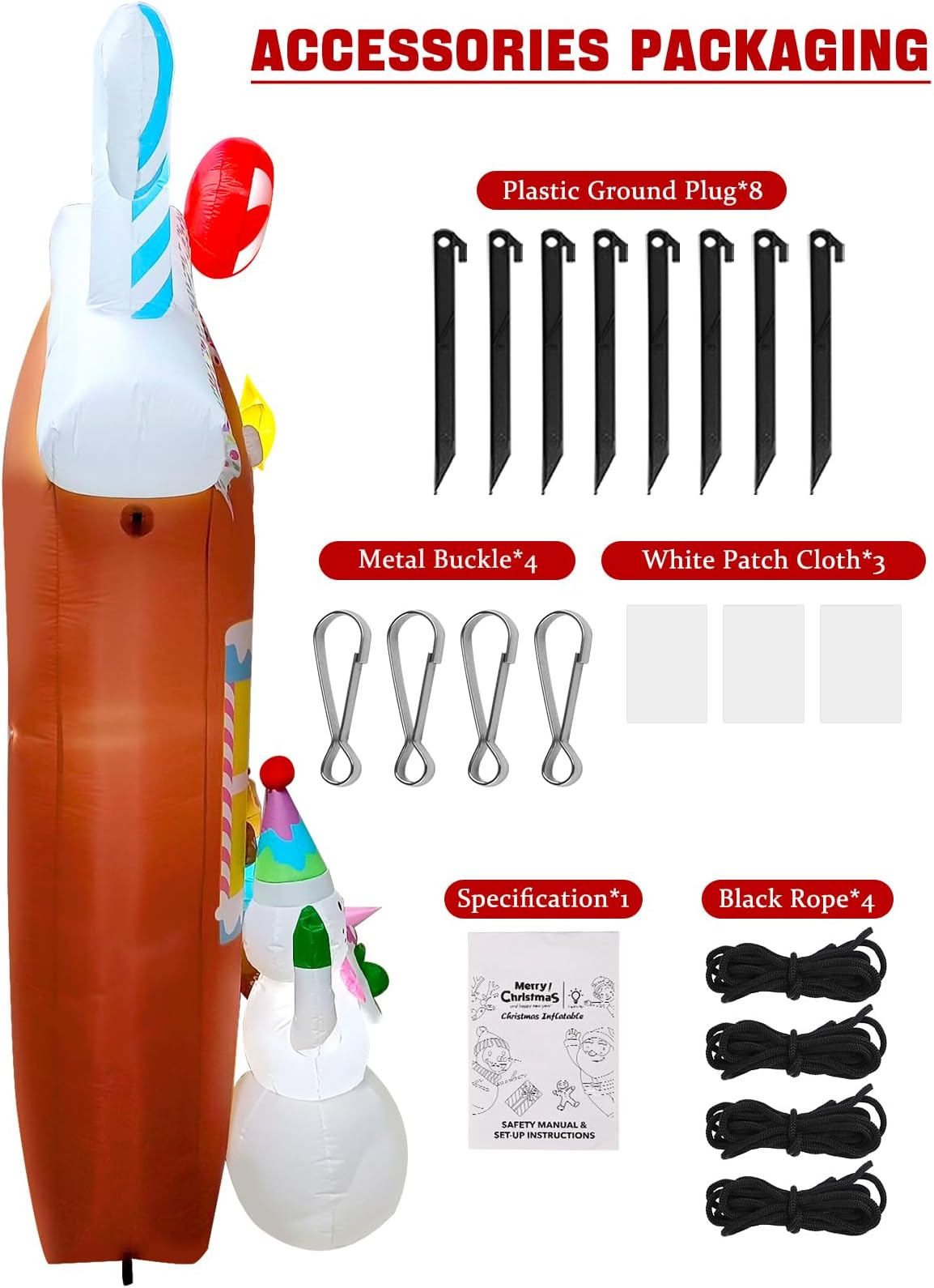 KALOLARY 10FT Gingerbread Man Christmas Inflatable Archway - outdoor scene