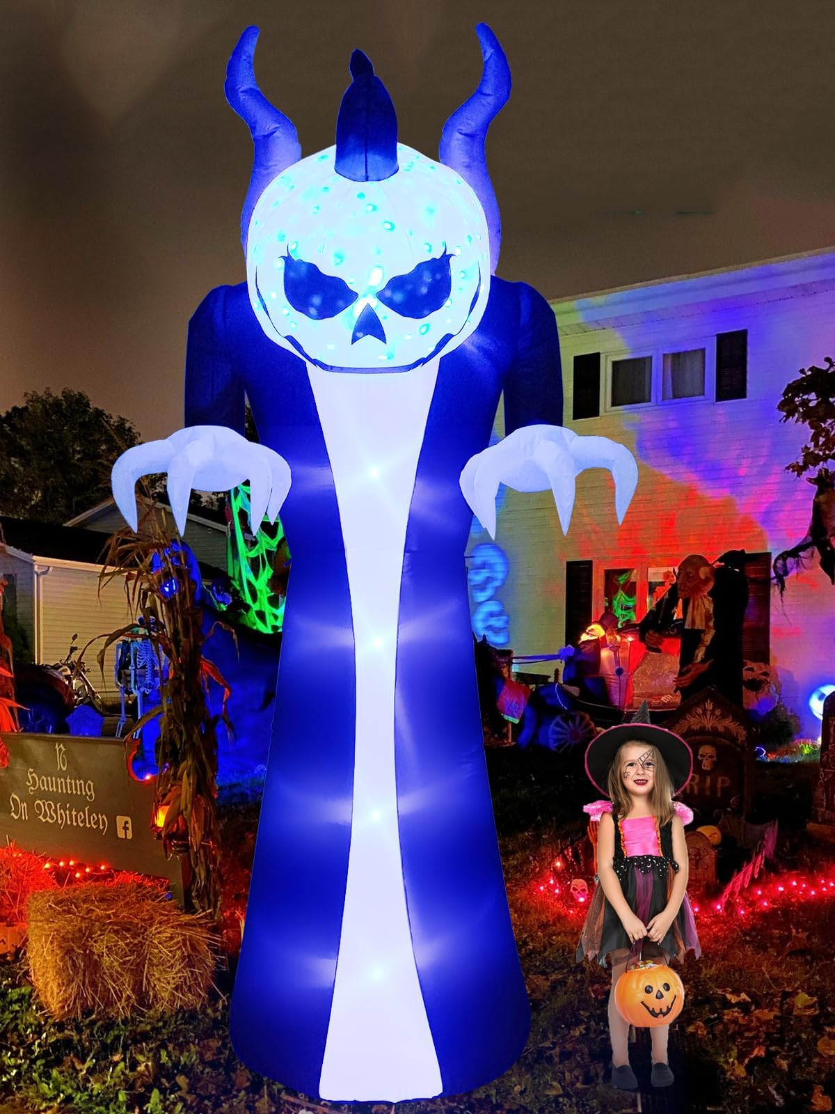 KALOLARY 10FT Pumpkin Halloween Yard Inflatable - outdoor scene