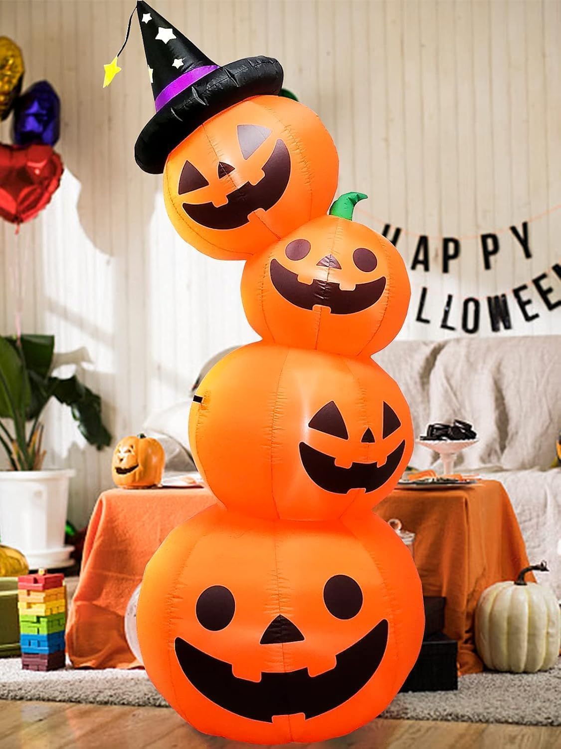 KALOLARY 8FT Pumpkin Halloween Yard Inflatable - detail view