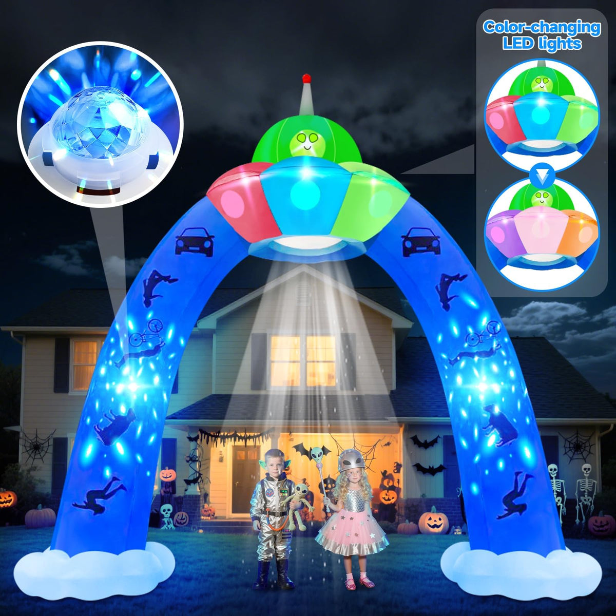 KALOLARY 12FT Alien Halloween Inflatable Archway - lighted yard display