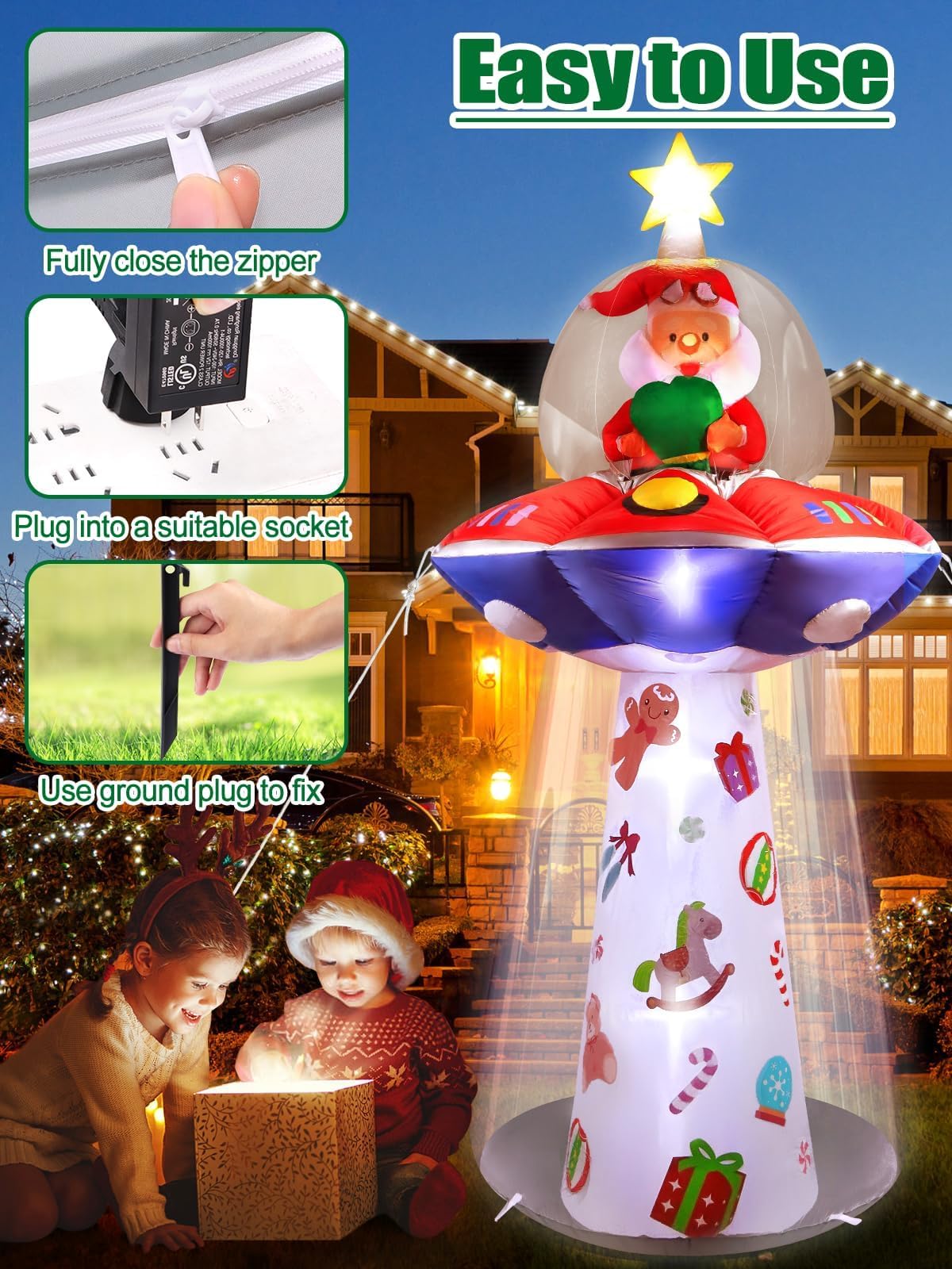 KALOLARY 8FT With Christmas Yard Inflatable - package contents