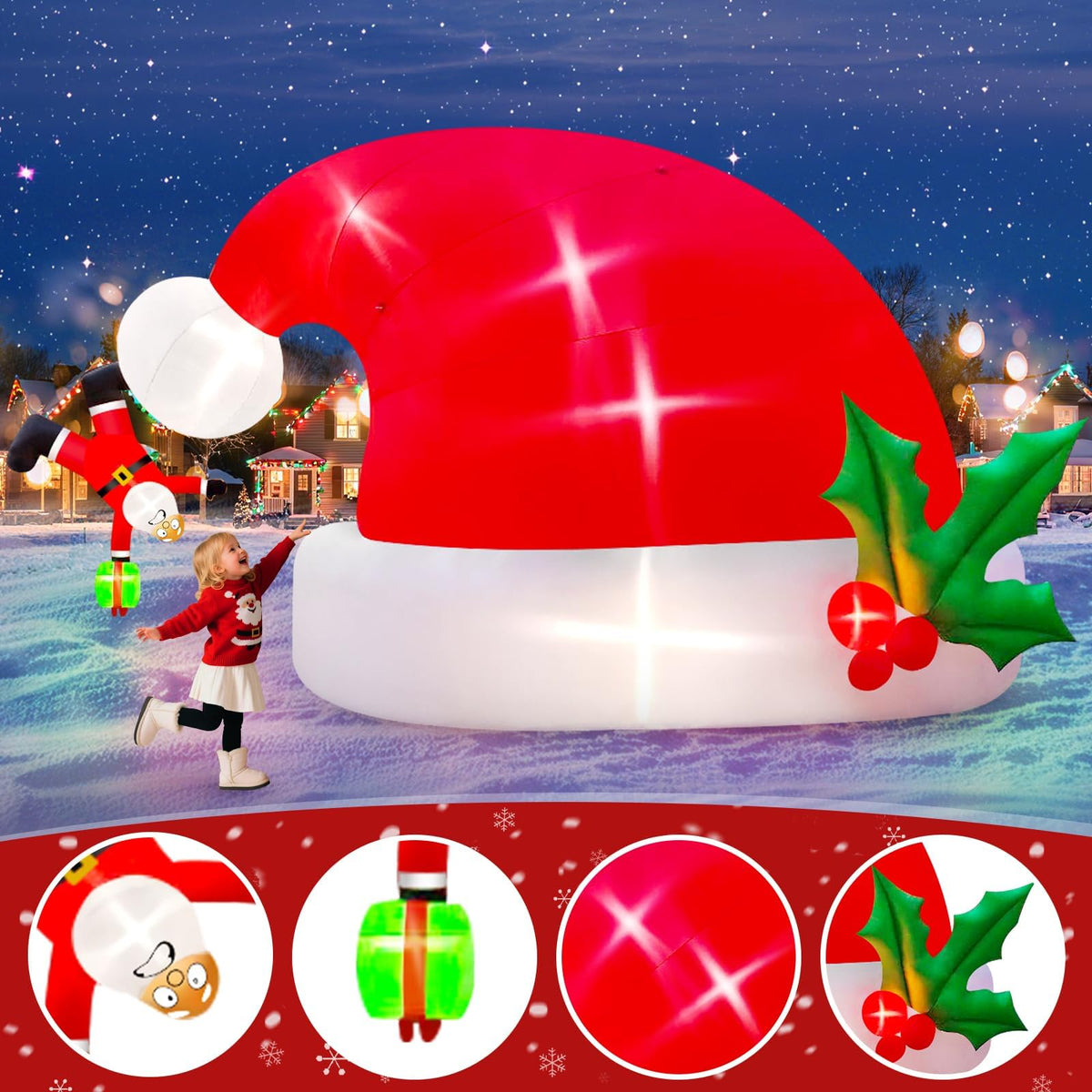 KALOLARY 20FT Santa Christmas Yard Inflatable - size reference