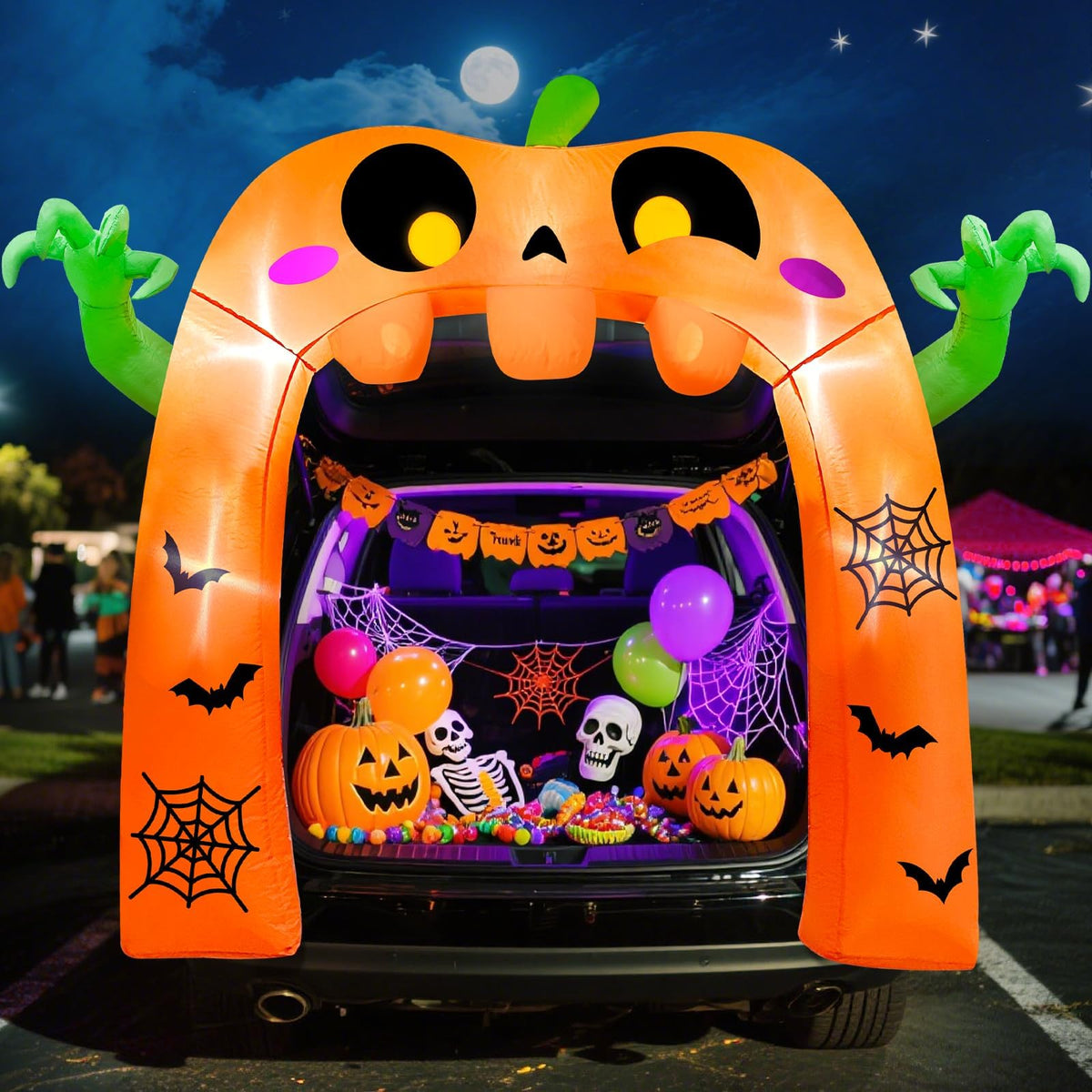 KALOLARY 5FT Pumpkin Halloween Yard Inflatable - additional angle