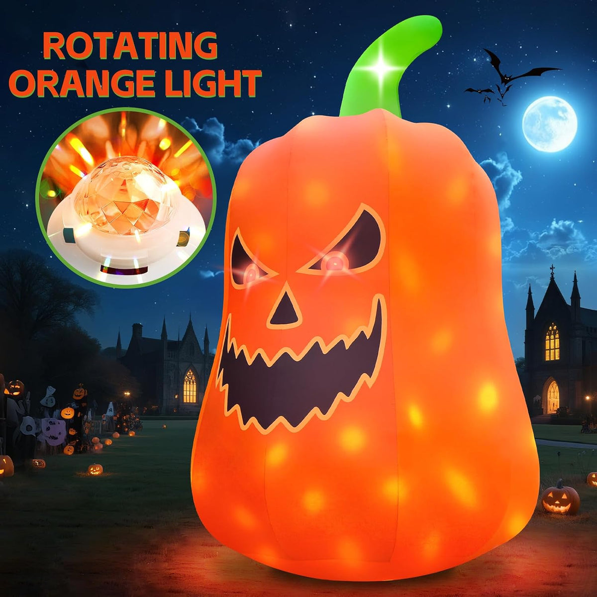 KALOLARY 20FT Giant Pumpkin Ghost Halloween Yard Inflatable - size reference