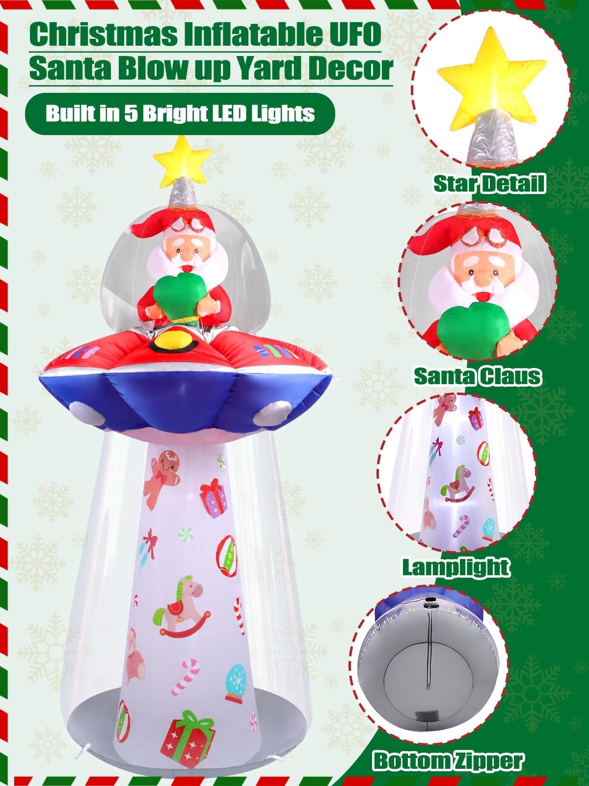 KALOLARY 8FT With Christmas Yard Inflatable - size reference