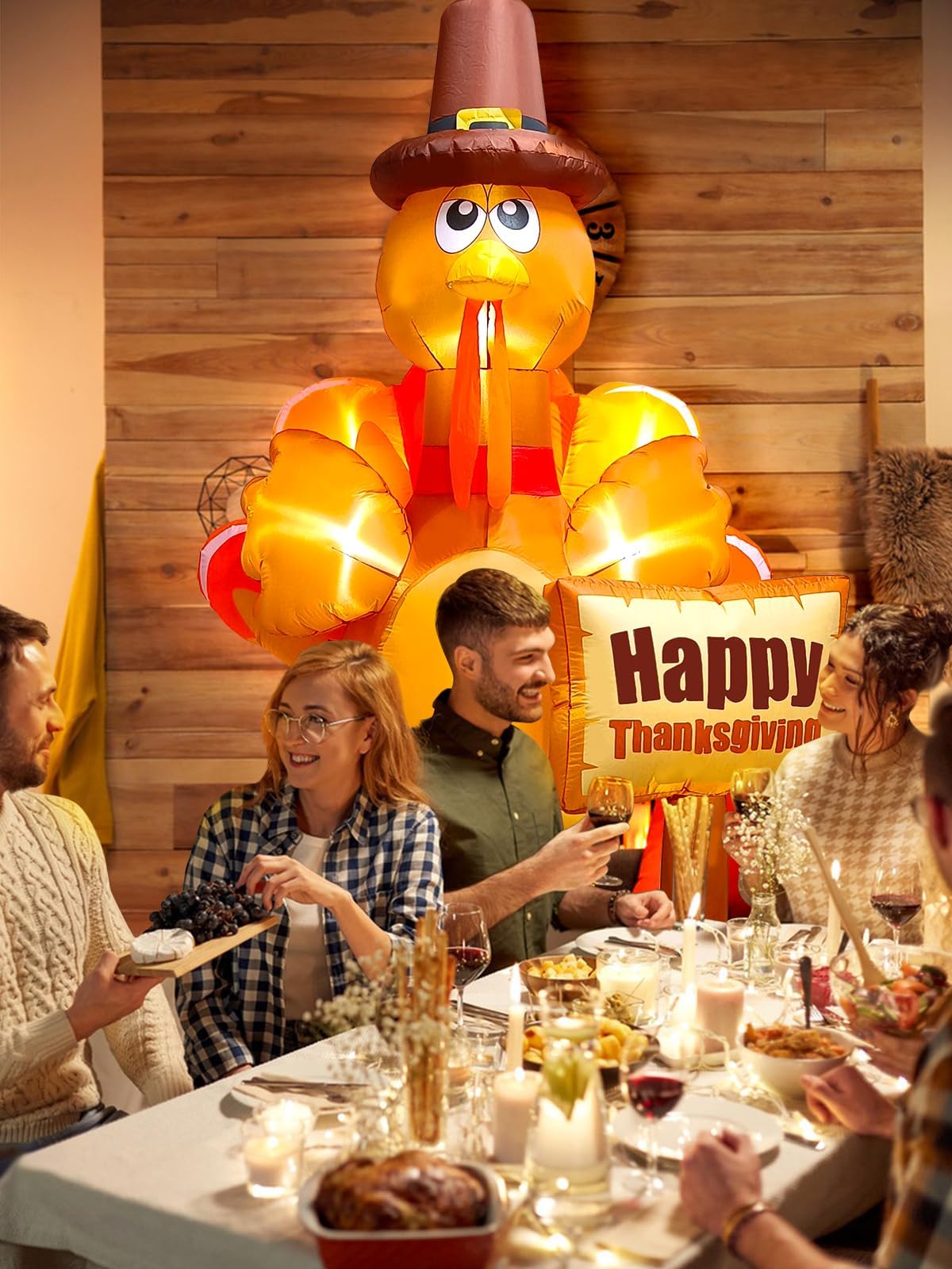 KALOLARY 9FT Turkey Holidays Yard Inflatable - setup and accessories