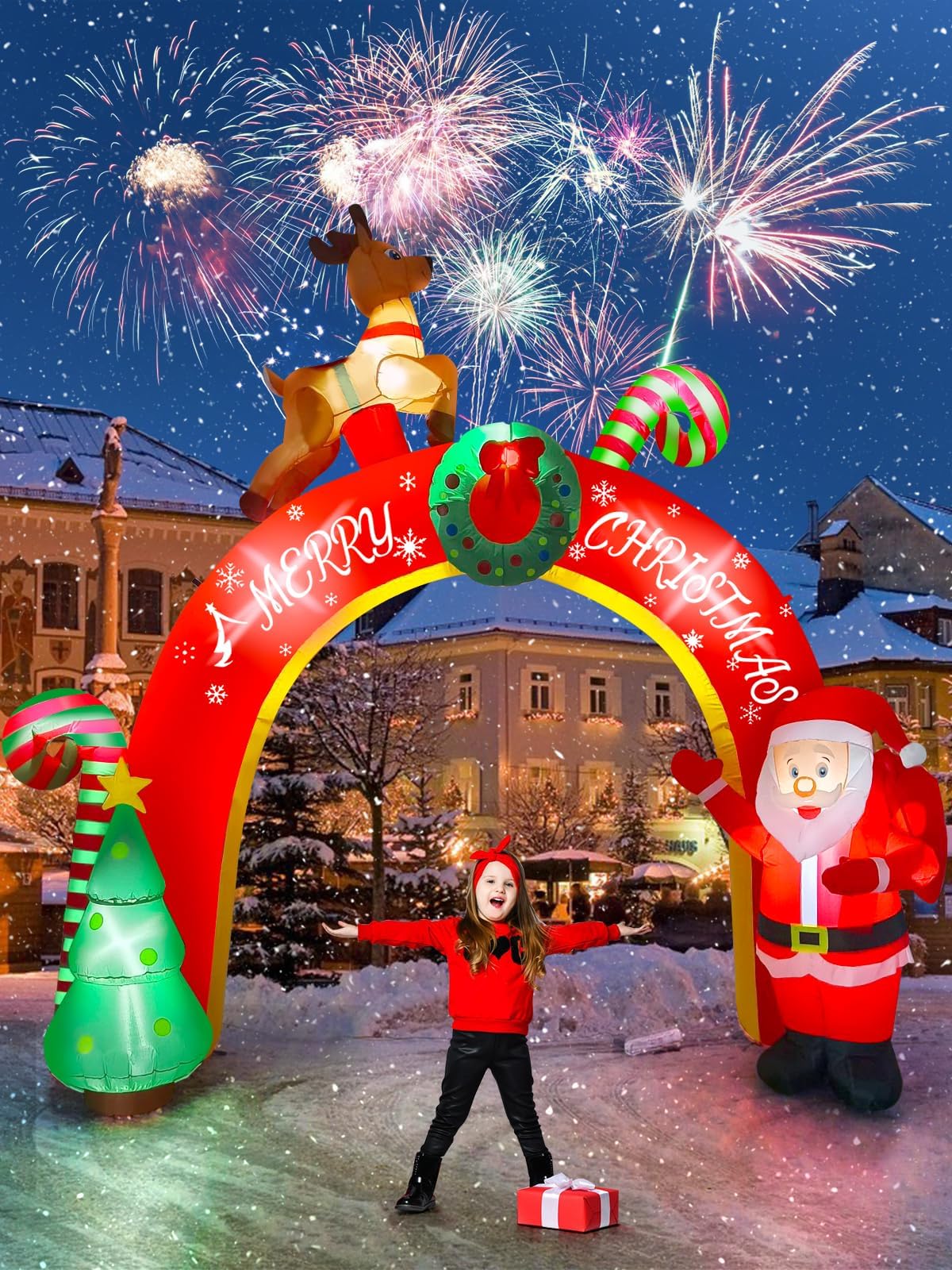 KALOLARY 10FT Santa Christmas Inflatable Archway - outdoor scene