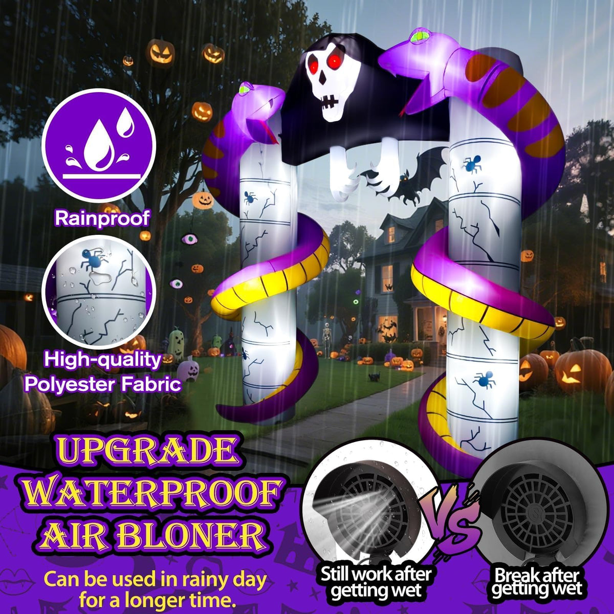 KALOLARY 10FT Ghost Halloween Inflatable Archway - size reference