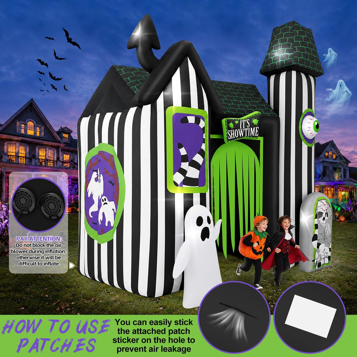 KALOLARY 12FT Ghost Halloween Inflatable Archway - size reference