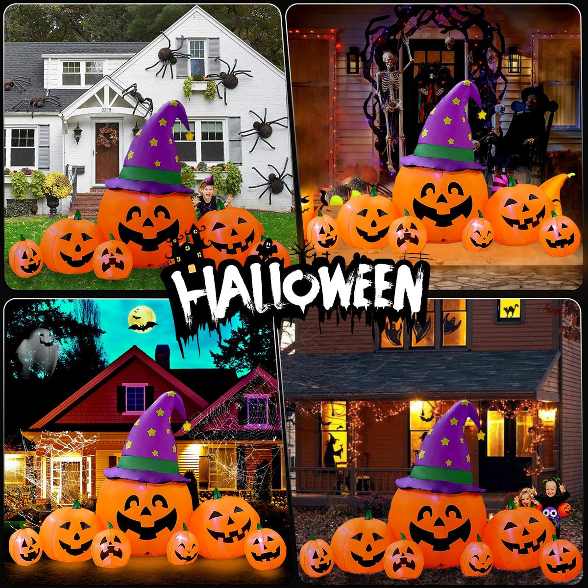 KALOLARY 7.9FT Pumpkin Halloween Yard Inflatable - size reference