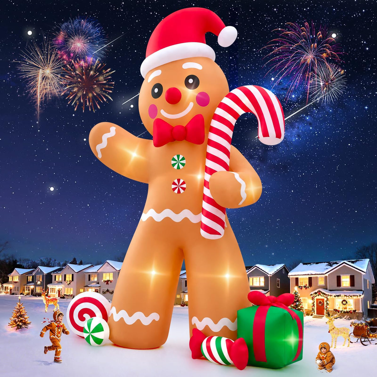 KALOLARY 20FT Gingerbread Man Christmas Yard Inflatable - main product view