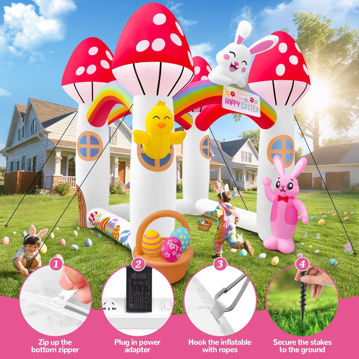 KALOLARY 10FT Easter Holidays Inflatable Archway - package contents