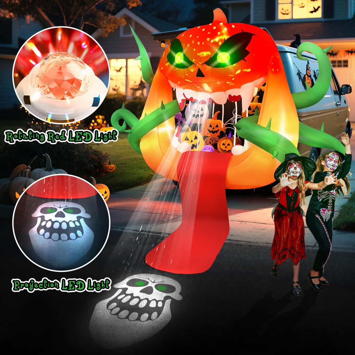 KALOLARY 5FT Pumpkin Halloween Yard Inflatable - size reference