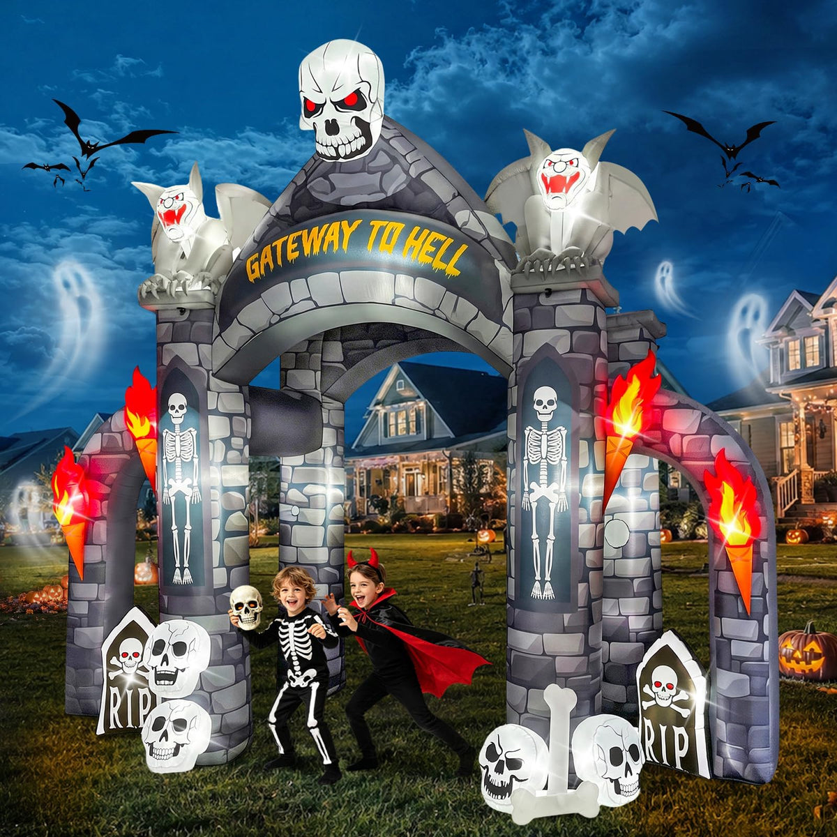 KALOLARY 13FT Cemetery Halloween Inflatable Archway - main product view