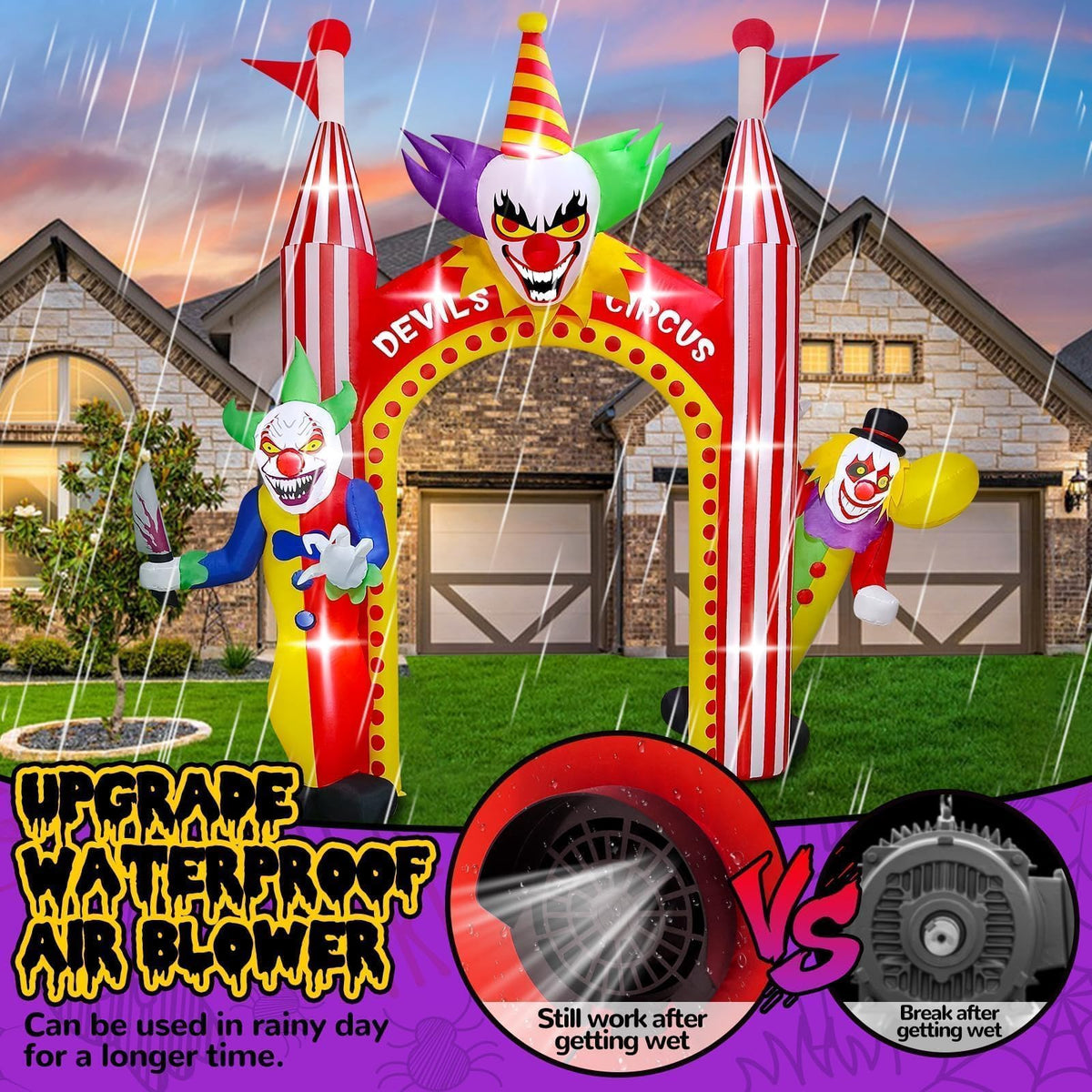 KALOLARY 12FT Clown Halloween Inflatable Archway - additional angle