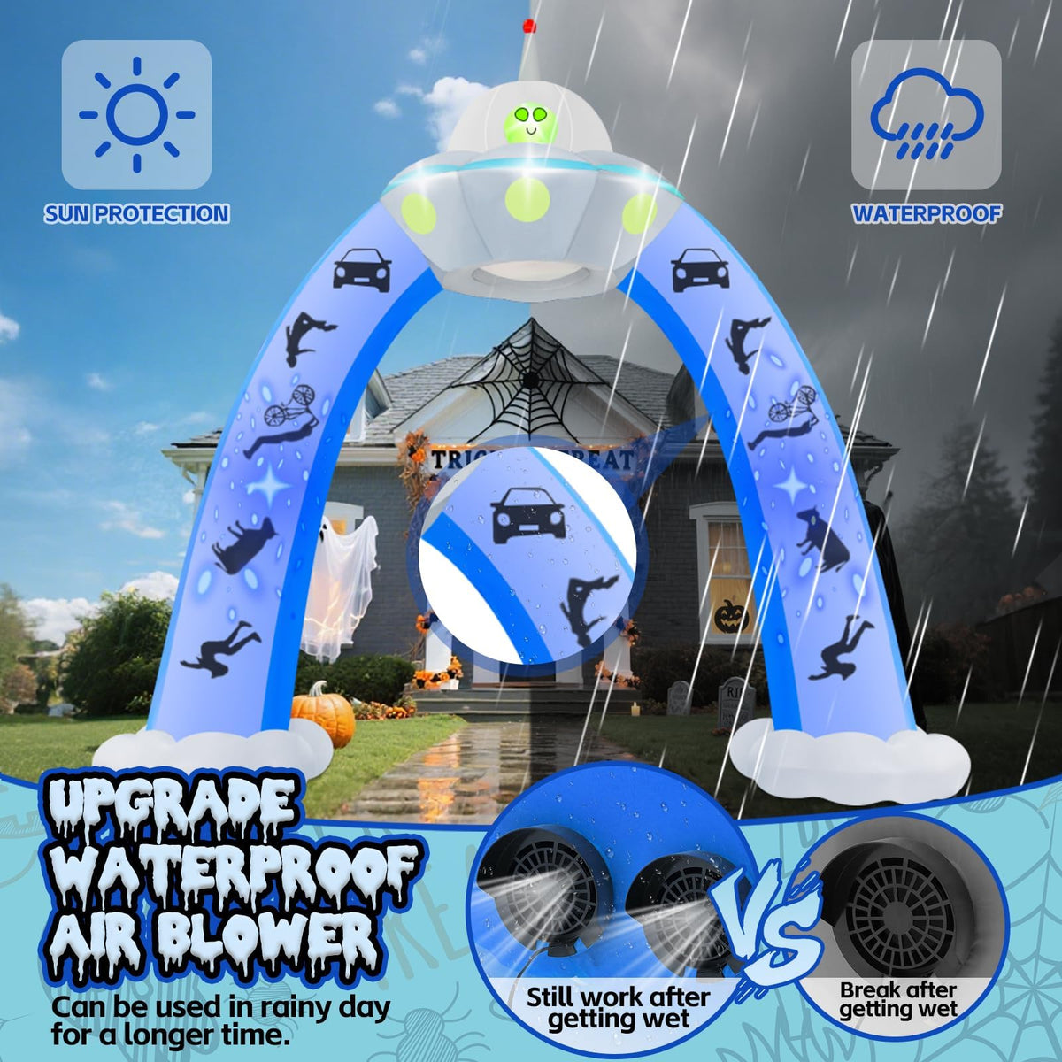 KALOLARY 12FT Alien Halloween Inflatable Archway - size reference
