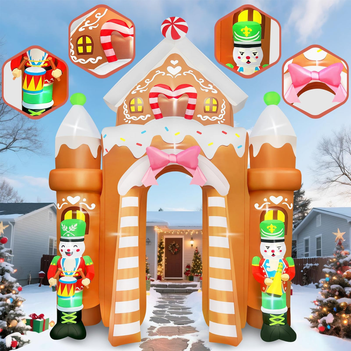 KALOLARY 12FT Archway Christmas Inflatable Archway - package contents