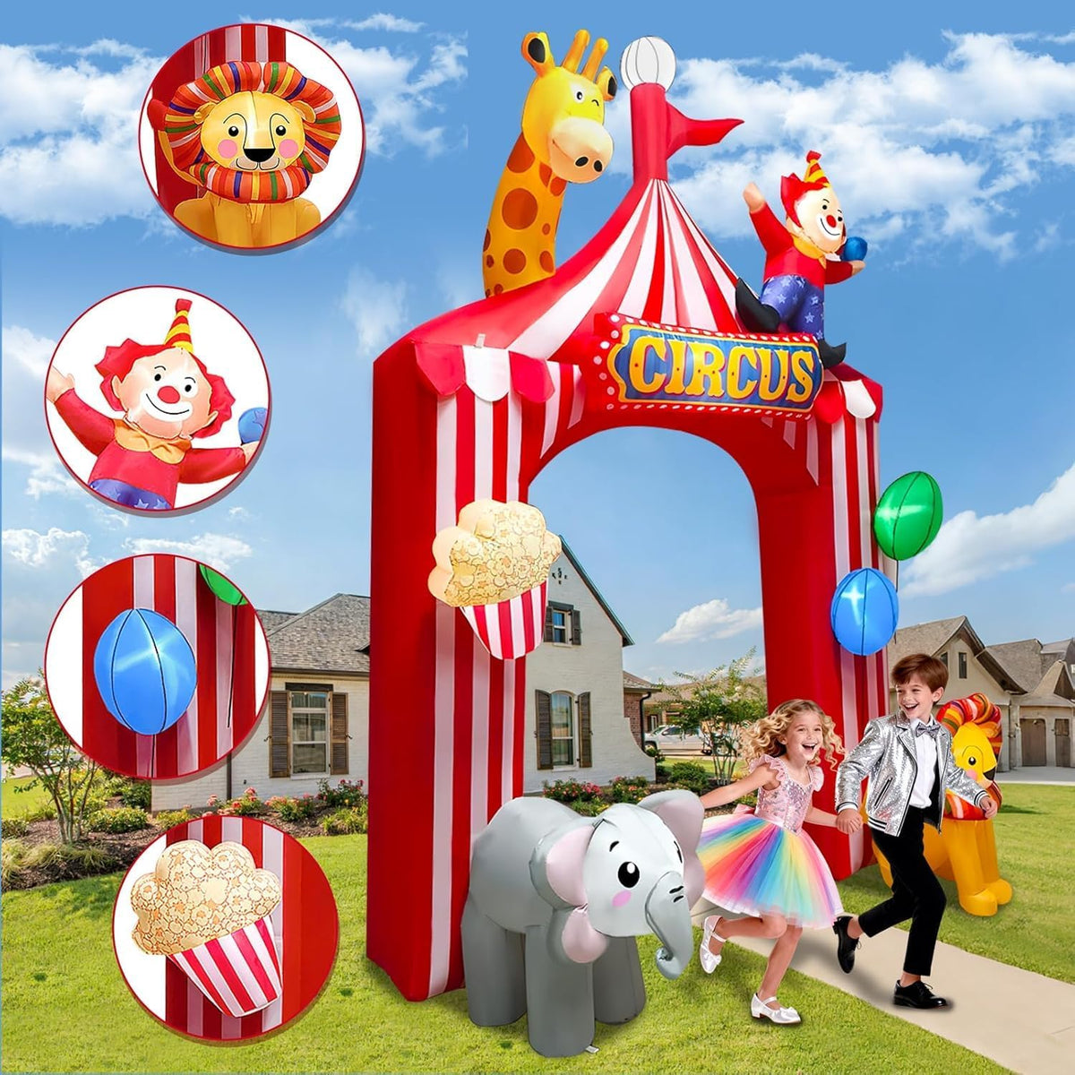 KALOLARY 10FT Circus Arch Holidays Inflatable Archway - size reference