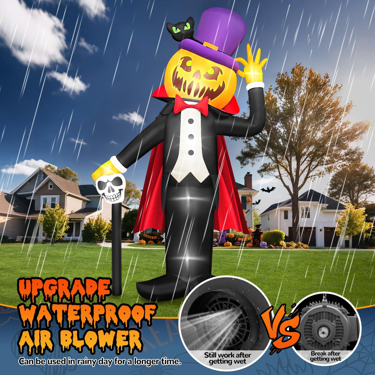 KALOLARY 14FT Pumpkin Halloween Yard Inflatable - size reference
