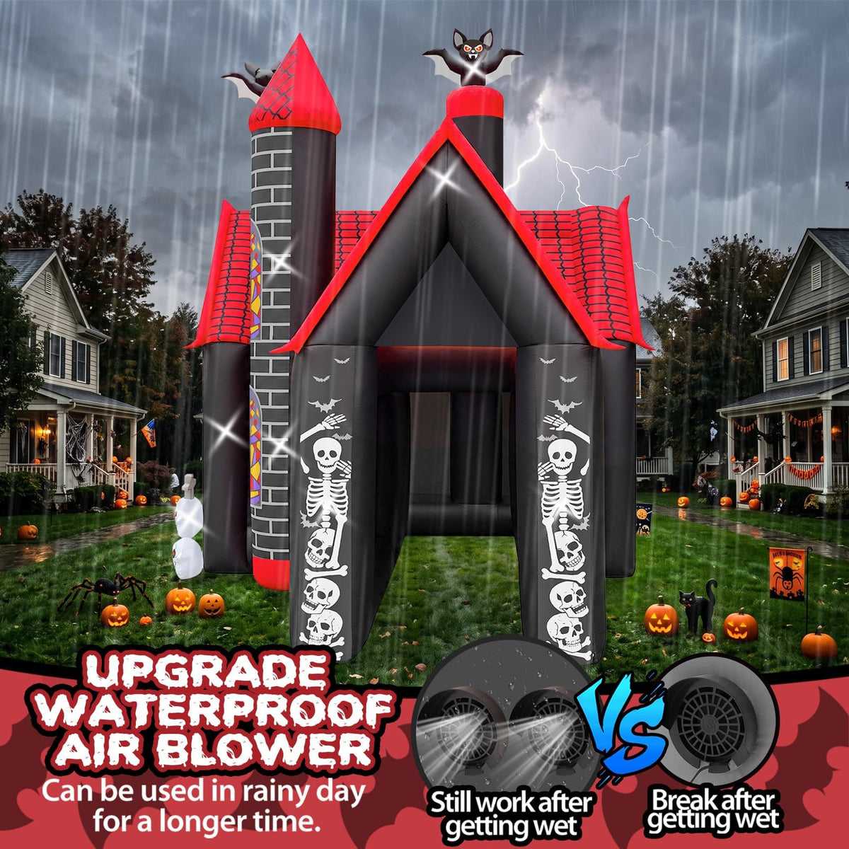 KALOLARY 10FT Haunted House Halloween Inflatable Archway - detail view