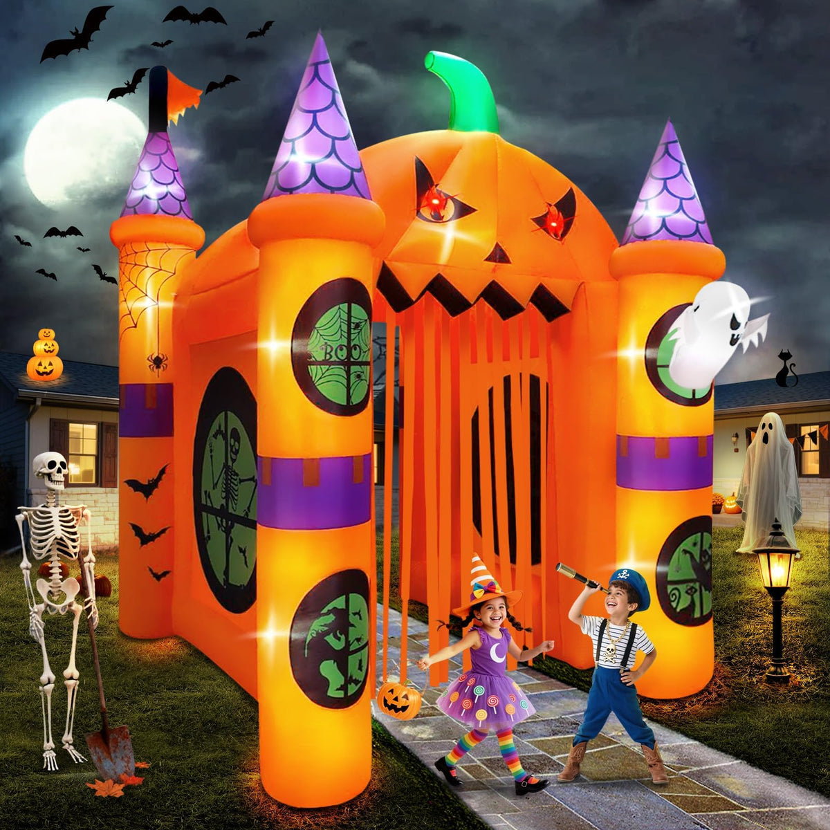 KALOLARY 12FT Pumpkin Halloween Inflatable Archway - main product view