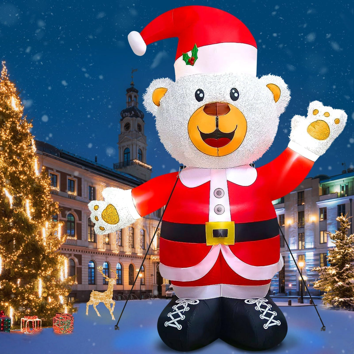 KALOLARY 8FT Santa Christmas Yard Inflatable - package contents