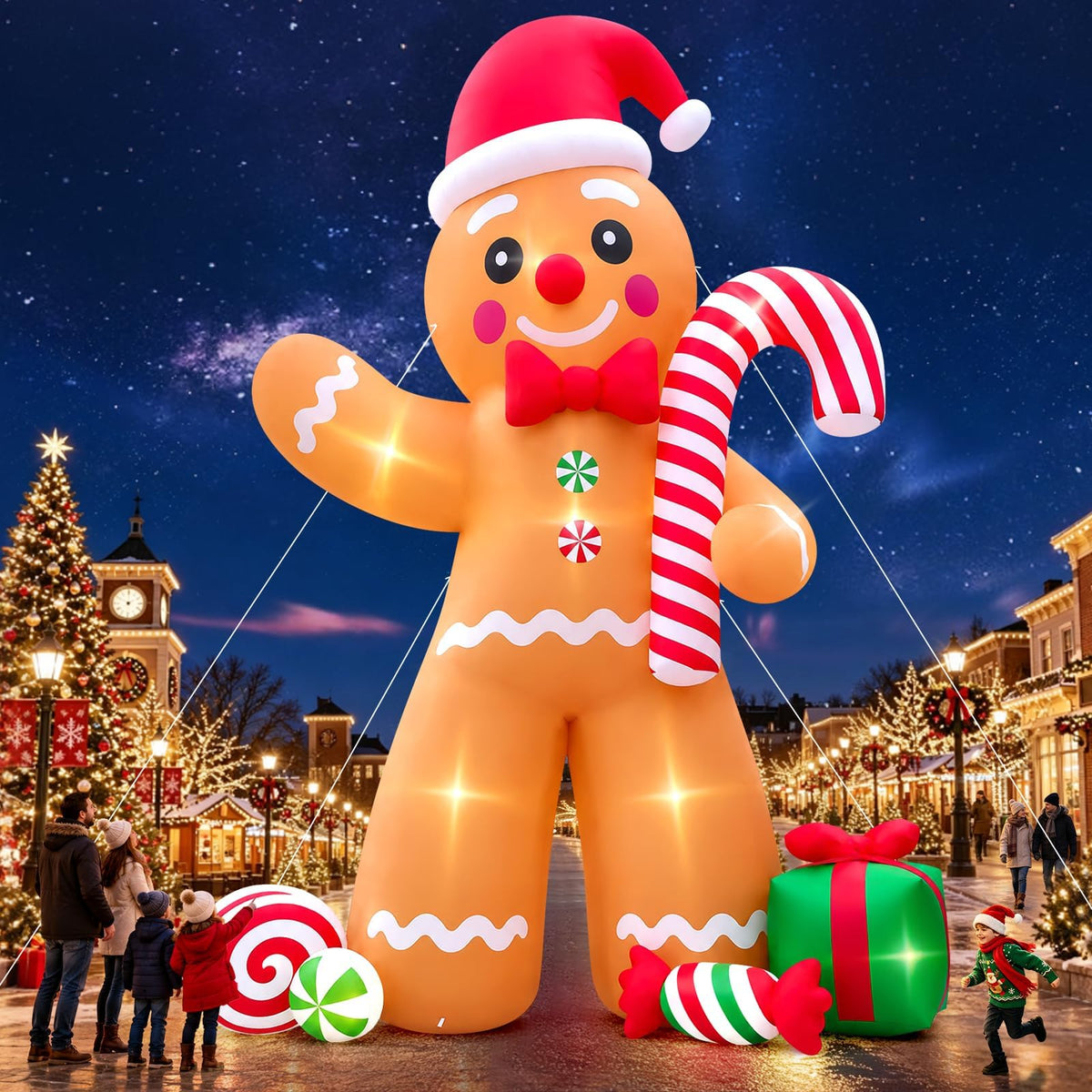 KALOLARY 20FT Gingerbread Man Christmas Yard Inflatable - package contents
