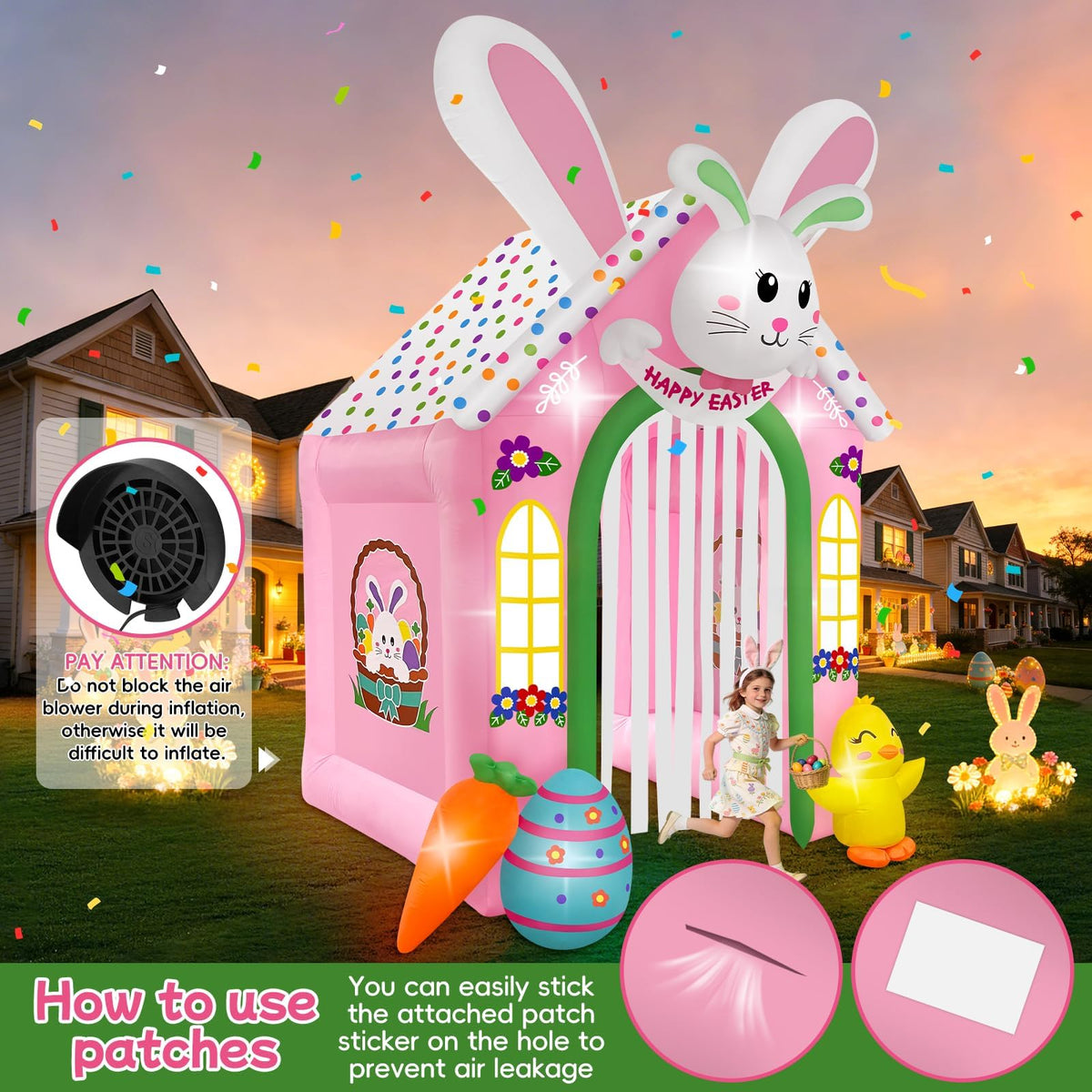 KALOLARY 12FT Easter Holidays Inflatable Archway - size reference