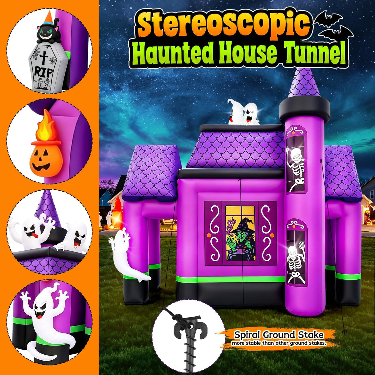 KALOLARY 12FT Ghost Halloween Inflatable Archway - size reference