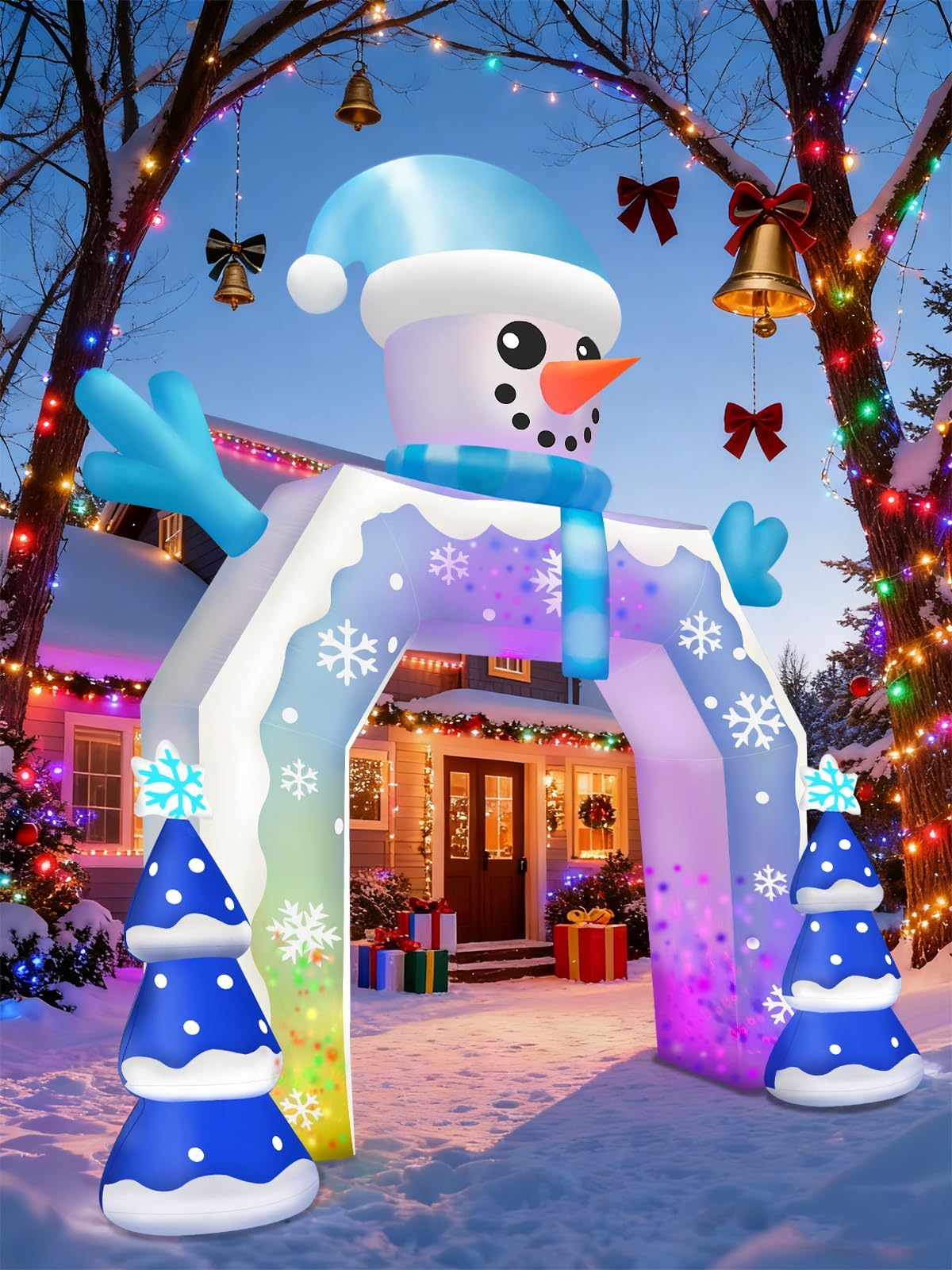 KALOLARY 12FT Snowman Christmas Inflatable Archway - size reference