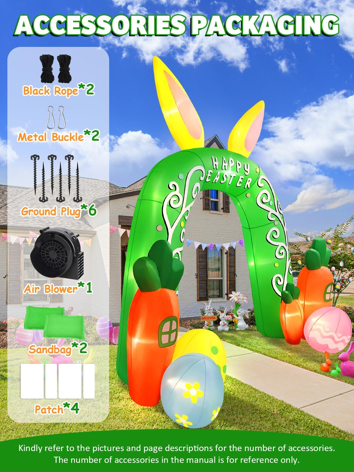 KALOLARY 12FT Easter Holidays Inflatable Archway - outdoor scene