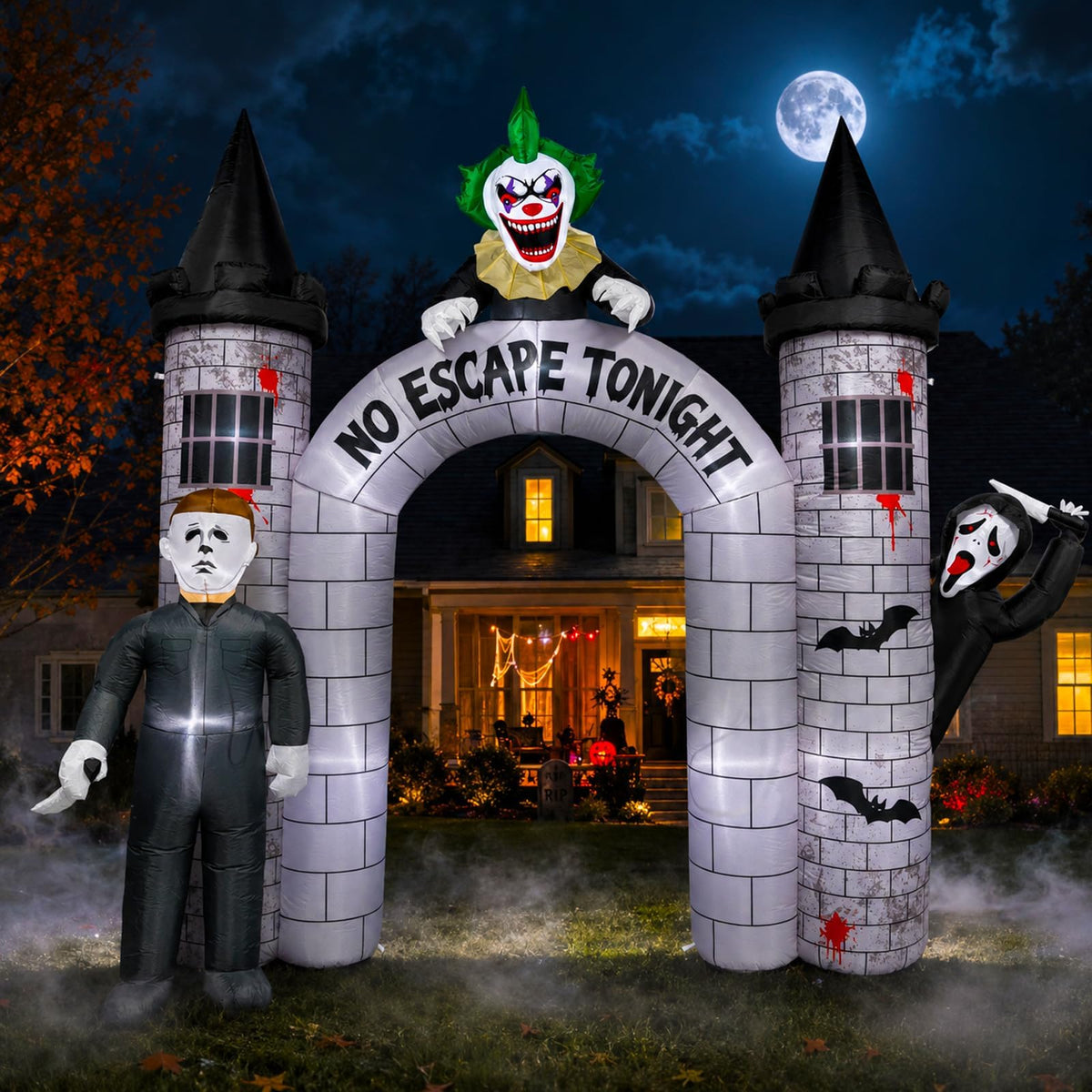 KALOLARY 12FT Clown Halloween Inflatable Archway - lighted yard display