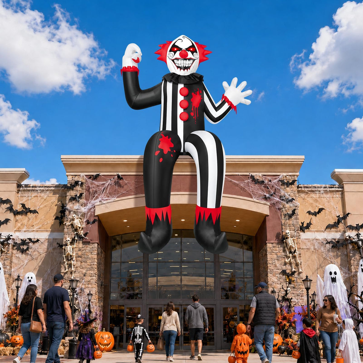 KALOLARY 15FT Clown Halloween Yard Inflatable - package contents