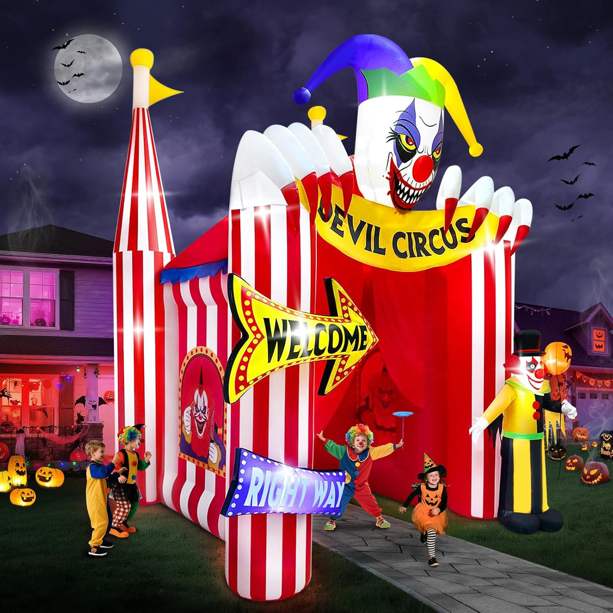 KALOLARY 12FT Clown Circus Haunted House Inflatable Archway - main product view