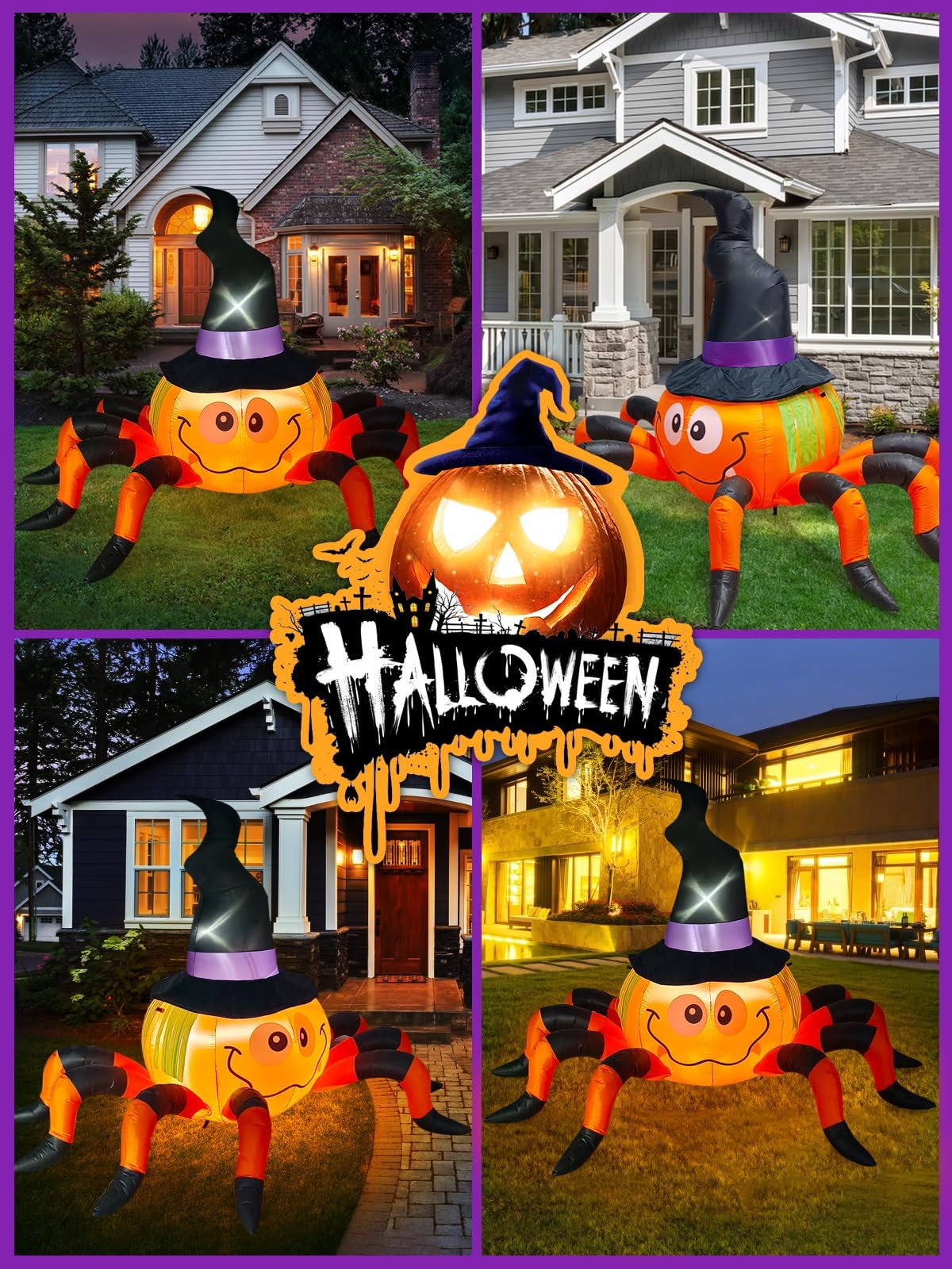 KALOLARY 6.5FT Pumpkin Halloween Yard Inflatable - detail view