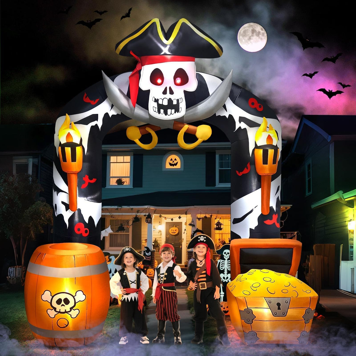 KALOLARY 9FT Skeleton Halloween Inflatable Archway - main product view