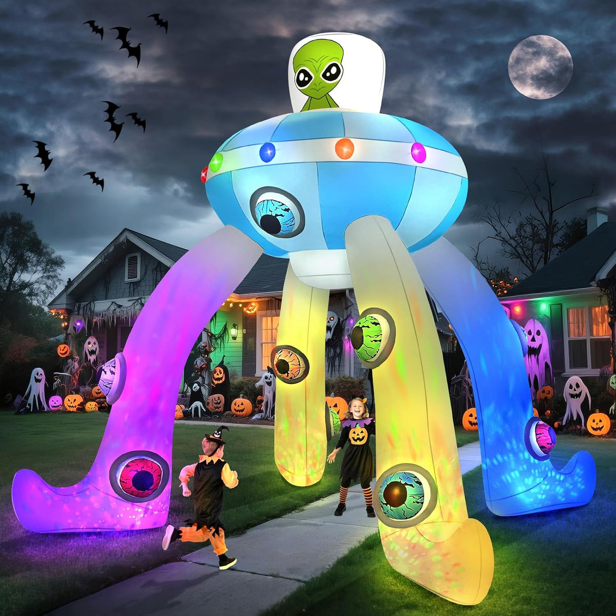 KALOLARY 12FT UFO Alien Halloween Inflatable Archway - main product view