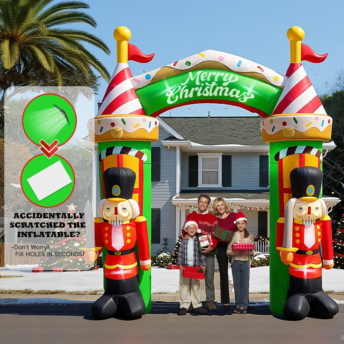 KALOLARY 9FT Nutcracker Christmas Inflatable Archway - size reference