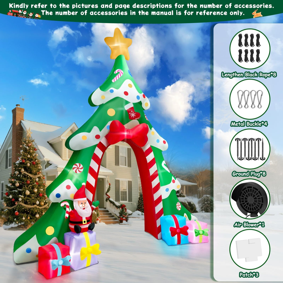 KALOLARY 12FT Santa Christmas Inflatable Archway - size reference