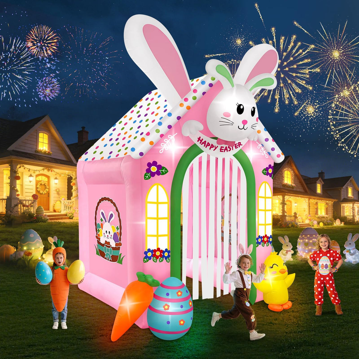 KALOLARY 12FT Easter Holidays Inflatable Archway - setup and accessories