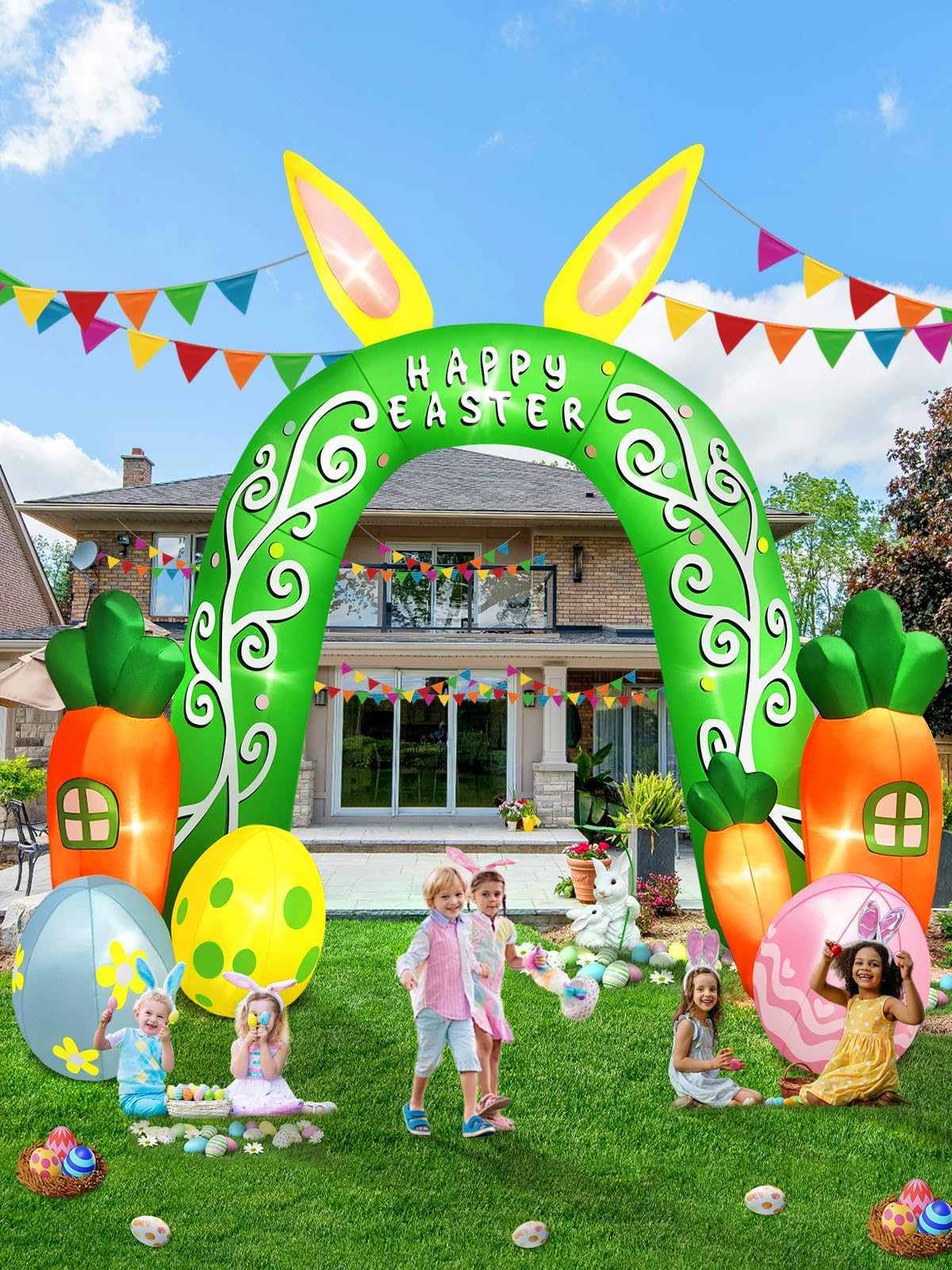 KALOLARY 12FT Easter Holidays Inflatable Archway - detail view
