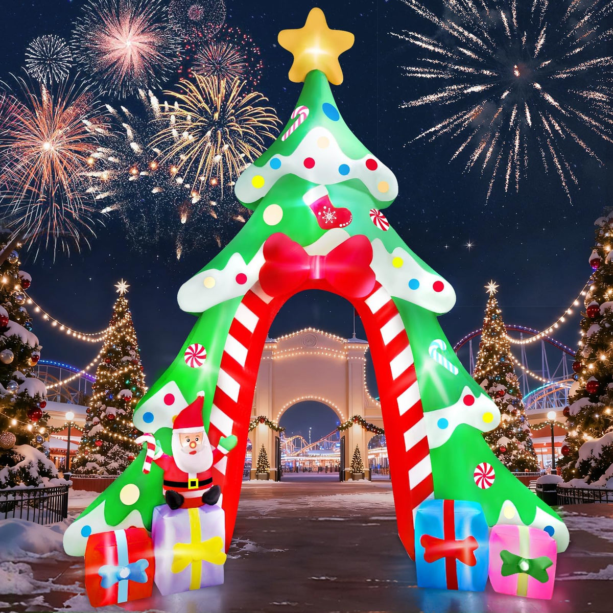 KALOLARY 12FT Santa Christmas Inflatable Archway - package contents