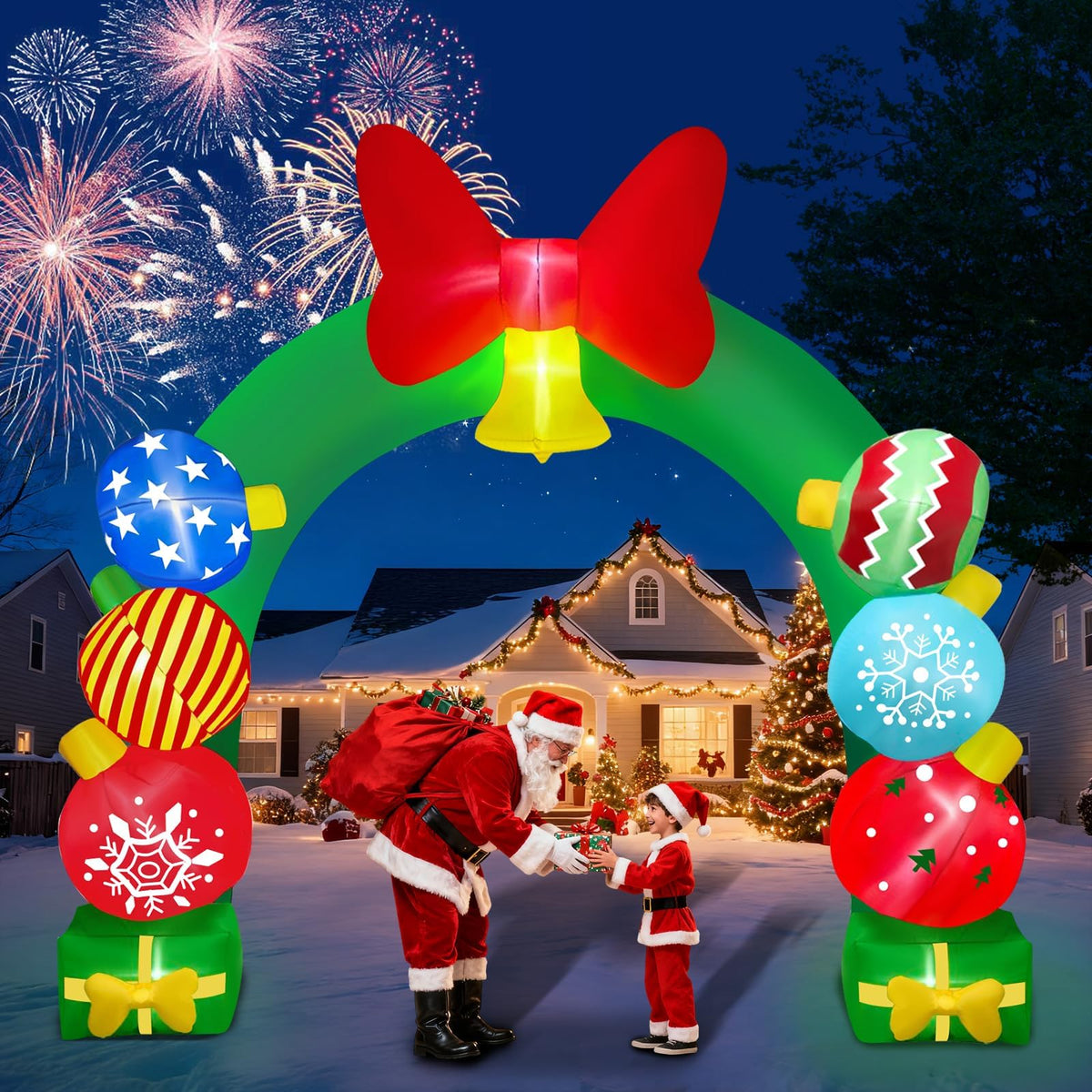 KALOLARY 11.4FT Gift Boxes Christmas Inflatable Archway - main product view