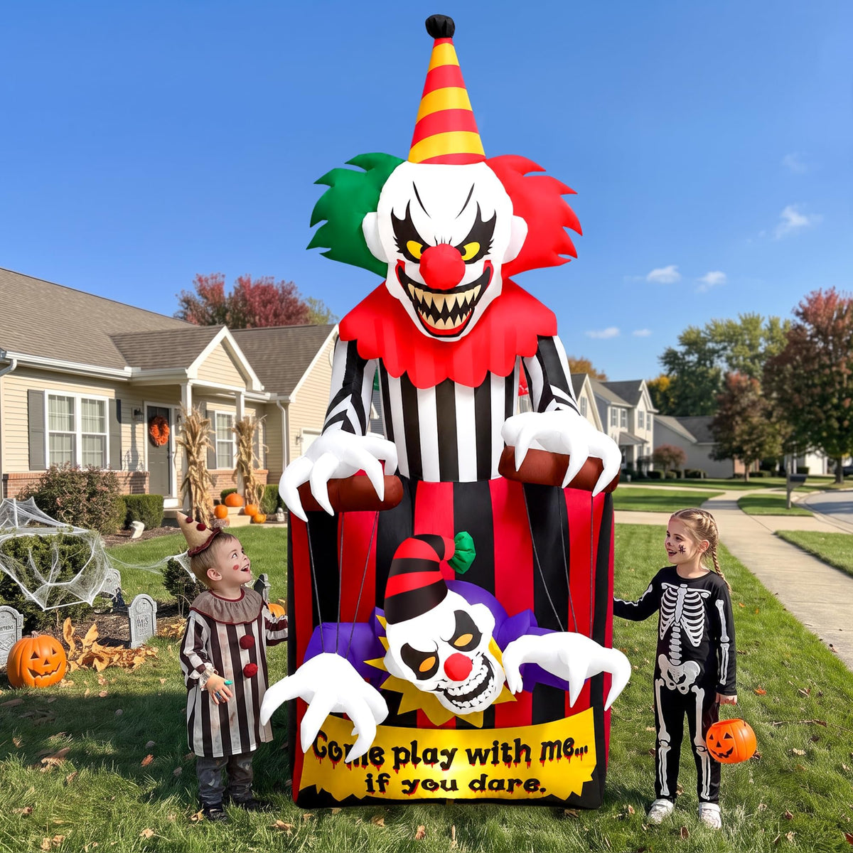 KALOLARY 7FT Clown Halloween Yard Inflatable - package contents